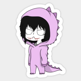 jeff the killer dinosaur chibi Sticker